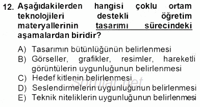 Okulöncesinde Materyal Geliştirme 2014 - 2015 Dönem Sonu Sınavı 12.Soru