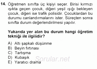 Okulöncesinde Materyal Geliştirme 2014 - 2015 Dönem Sonu Sınavı 14.Soru