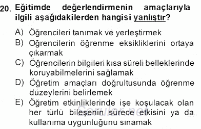 Okulöncesinde Materyal Geliştirme 2014 - 2015 Dönem Sonu Sınavı 20.Soru