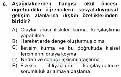 Okulöncesinde Materyal Geliştirme 2014 - 2015 Dönem Sonu Sınavı 6.Soru