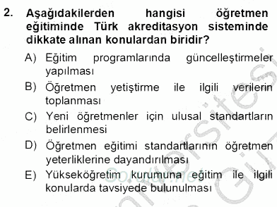 Öğretmenlikte Mesleki Gelişim 2012 - 2013 Ara Sınavı 2.Soru