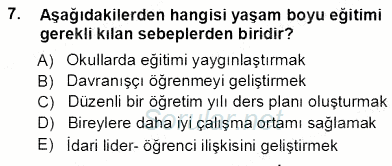 Öğretmenlikte Mesleki Gelişim 2012 - 2013 Ara Sınavı 7.Soru