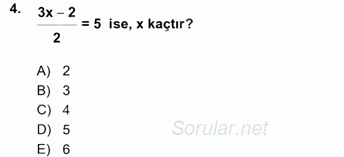 Okulöncesinde Matematik Eğitimi 2015 - 2016 Ara Sınavı 4.Soru