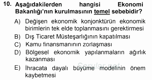 Dış Ticaret İşlemleri 2012 - 2013 Dönem Sonu Sınavı 10.Soru