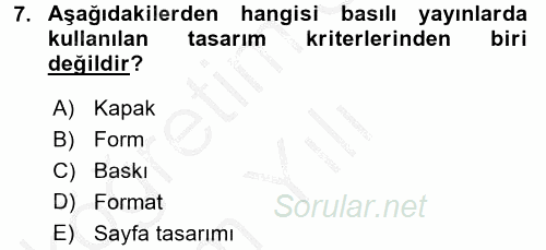 Halkla İlişkiler Uygulama Teknikleri 2016 - 2017 3 Ders Sınavı 7.Soru