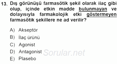 Tıbbi Terminoloji 2014 - 2015 Dönem Sonu Sınavı 13.Soru