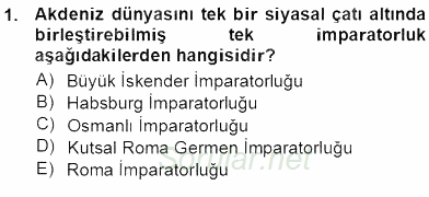 Akdeniz Uygarlıkları Sanatı 2012 - 2013 Ara Sınavı 1.Soru