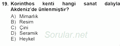 Akdeniz Uygarlıkları Sanatı 2012 - 2013 Ara Sınavı 19.Soru