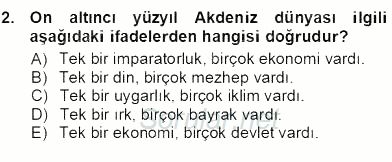 Akdeniz Uygarlıkları Sanatı 2012 - 2013 Ara Sınavı 2.Soru
