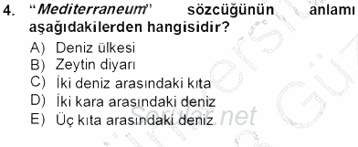 Akdeniz Uygarlıkları Sanatı 2012 - 2013 Ara Sınavı 4.Soru