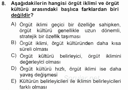 Spor Yönetimi 2012 - 2013 Dönem Sonu Sınavı 8.Soru