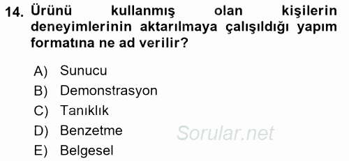 İletişim Ortamları Tasarımı 2016 - 2017 Dönem Sonu Sınavı 14.Soru