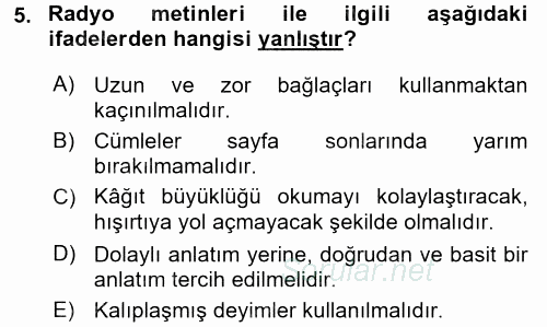 İletişim Ortamları Tasarımı 2016 - 2017 Dönem Sonu Sınavı 5.Soru