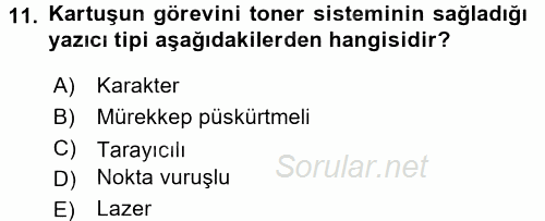 Ev Teknolojisi 2015 - 2016 Dönem Sonu Sınavı 11.Soru