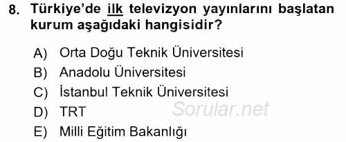 Ev Teknolojisi 2015 - 2016 Dönem Sonu Sınavı 8.Soru