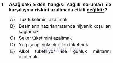 Anne Ve Çocuk Beslenmesi 2015 - 2016 Ara Sınavı 1.Soru