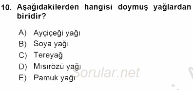 Anne Ve Çocuk Beslenmesi 2015 - 2016 Ara Sınavı 10.Soru
