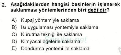 Anne Ve Çocuk Beslenmesi 2015 - 2016 Ara Sınavı 2.Soru