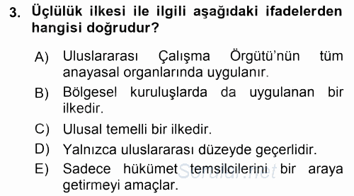 Uluslararası Sosyal Politika 2015 - 2016 Dönem Sonu Sınavı 3.Soru