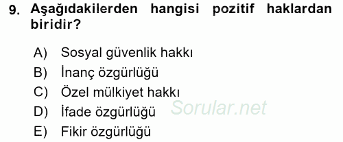 Uluslararası Sosyal Politika 2015 - 2016 Dönem Sonu Sınavı 9.Soru