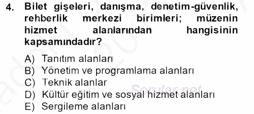 Müzecilik ve Sergileme 2013 - 2014 Ara Sınavı 4.Soru