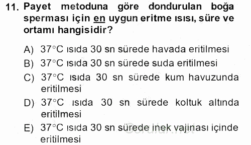 Doğum Bilgisi ve Suni Tohumlama 2013 - 2014 Ara Sınavı 11.Soru