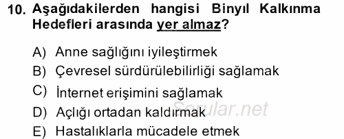 Uluslararası Kamu Maliyesi 2013 - 2014 Dönem Sonu Sınavı 10.Soru