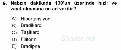 Temel Sağlık Hizmetleri 2015 - 2016 Ara Sınavı 9.Soru