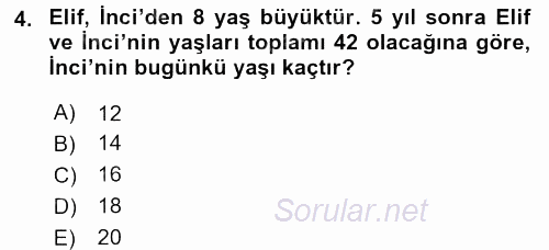 Genel Matematik 2017 - 2018 Dönem Sonu Sınavı 4.Soru