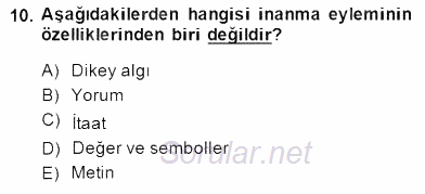 Türk Düşünce Tarihi 2014 - 2015 Ara Sınavı 10.Soru