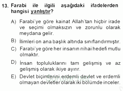 Türk Düşünce Tarihi 2014 - 2015 Ara Sınavı 13.Soru