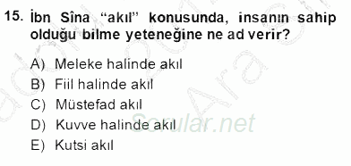 Türk Düşünce Tarihi 2014 - 2015 Ara Sınavı 15.Soru