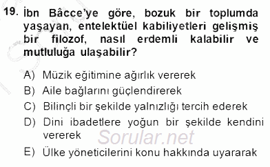 Türk Düşünce Tarihi 2014 - 2015 Ara Sınavı 19.Soru