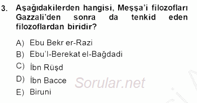 Türk Düşünce Tarihi 2014 - 2015 Ara Sınavı 3.Soru