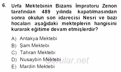 Türk Düşünce Tarihi 2014 - 2015 Ara Sınavı 6.Soru