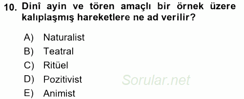 Halk Edebiyatına Giriş 1 2017 - 2018 Ara Sınavı 10.Soru