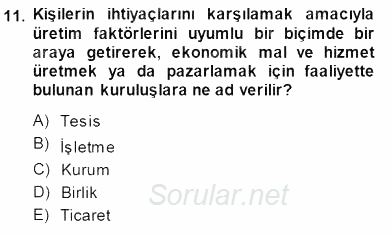 Spor Tesisi İşletmeciliği ve Saha Malzeme Bilgisi 2014 - 2015 Ara Sınavı 11.Soru