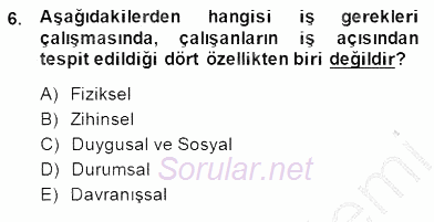 Spor Tesisi İşletmeciliği ve Saha Malzeme Bilgisi 2014 - 2015 Ara Sınavı 6.Soru