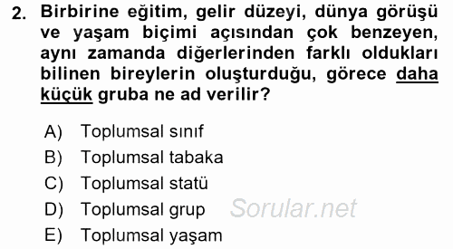 Kültürlerarası İletişim 2015 - 2016 Dönem Sonu Sınavı 2.Soru