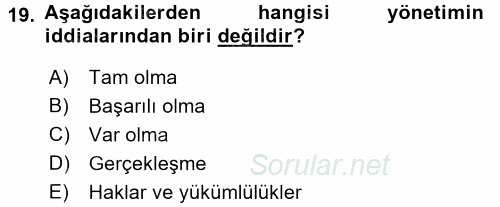 Muhasebe Denetimi ve Mali Analiz 2017 - 2018 Ara Sınavı 19.Soru