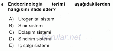 İnsan Anatomisi Ve Fizyolojisi 2015 - 2016 Dönem Sonu Sınavı 4.Soru