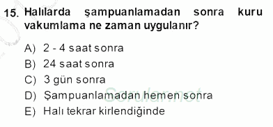 Otel İşletmelerinde Konaklama Hizmetleri 2013 - 2014 Dönem Sonu Sınavı 15.Soru