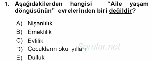 Aile İçi Uyumlu Etkileşim 2015 - 2016 Ara Sınavı 1.Soru