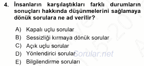 Aile İçi Uyumlu Etkileşim 2015 - 2016 Ara Sınavı 4.Soru