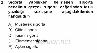 Bankacılık Hizmet Ürünleri 2014 - 2015 Dönem Sonu Sınavı 3.Soru