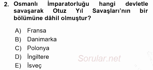 Siyasi Tarih 1 2015 - 2016 Dönem Sonu Sınavı 2.Soru