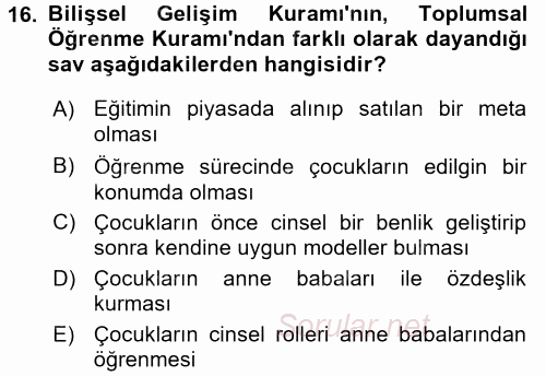 Etkili İletişim Teknikleri 2017 - 2018 Ara Sınavı 16.Soru
