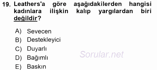 Etkili İletişim Teknikleri 2017 - 2018 Ara Sınavı 19.Soru