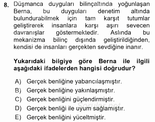 Etkili İletişim Teknikleri 2017 - 2018 Ara Sınavı 8.Soru