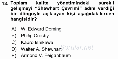 Sosyal Hizmet Yönetimi 2016 - 2017 Ara Sınavı 13.Soru